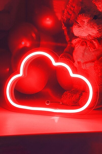 vinyuup Çocuk Odası Için Masaüstü Küçük Bulut Şeklinde Neon Led Işıklı Tablo 20 X 14 Cm