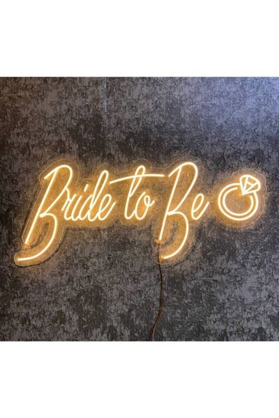 vinyuup Bride To Be Yüzüklü Neon Led Işıklı Dekoratif Duvar Aydınlatması Anah...