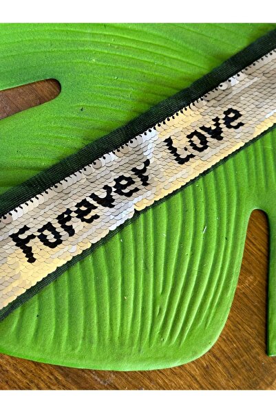 Gönülden Tasarım 1 metar širine, 4 cm promenljiva šljokica traka sa tekstom z...