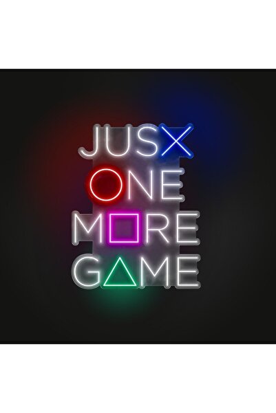 vinyuup Neon Led Just One More Game Dekoratif Duvar Aydınlatması Aksesuar 30 ...