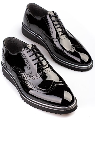 maximoda Ανδρικά παπούτσια λουστρίνι - Κλασικό μαύρο κατάλληλο για γαμπρούς και κοστούμια