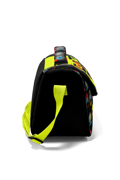 Coral High Kids Black Neon Yellow Game Over Patterned Thermo Lunch Box 11728