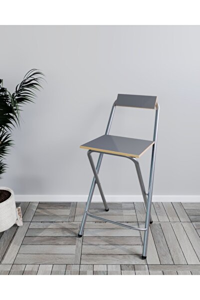 eportatif Katlanır Mutfak Sandalyesi Bar Taburesi Katlanır Koltuk Füme 1022