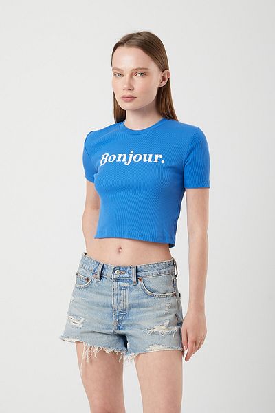 Mixray Dámské bavlněné tričko Bonjour Printed 1086