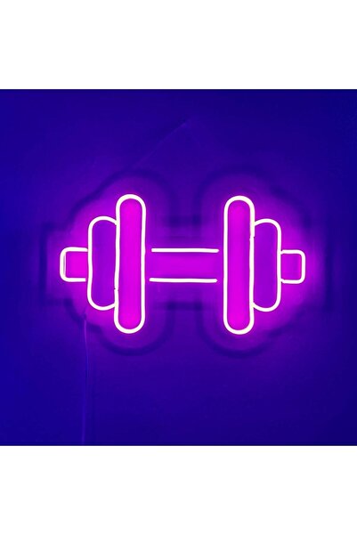 Neon Zone Dambıl Halter Dekoratif Renkli Işıklı Duvar Aydınlatması Tablo Tabela