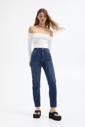 Pantalon mom pull and bear clearance