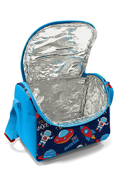 Coral High Dark Blue Space Patterned Thermo Kids Lunchbox - 11807