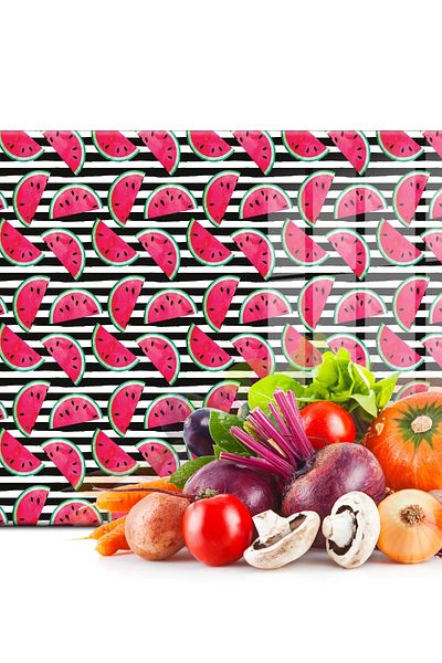 Decovetro 20x30 cm Watermelon Fruit Look Glass Cutting Board - Cut Table