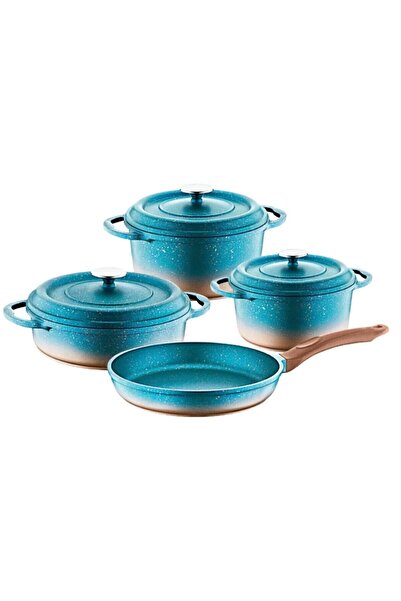 OMS PASLANMAZ مجموعة أواني صب الجرانيت من أومس 3049