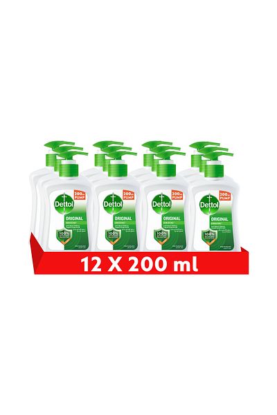Dettol Liquid Hand Wash Pump Original 200ml 12 Pack