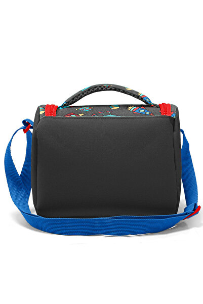 Coral High Kids Dark Gray Red Space Patterned Thermo Lunchbox 11808