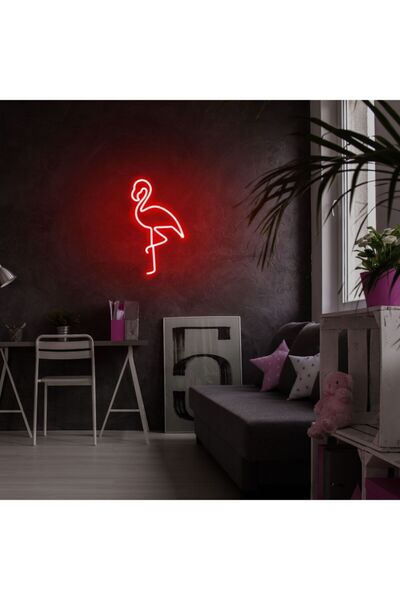 neon graph - Flamingo - Led Dekoratif Duvar Aydınlatması Neon Duvar Yazısı Si...