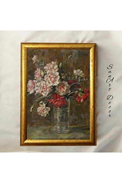 Sanart Uramljena vintage slika, uljana slika, uokvirena slika, umetnički deko...