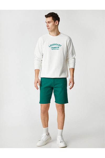 Koton Basic-Canvas-Shorts mit Knopfdetail und Taschen