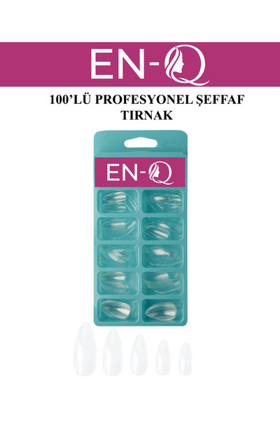 ENQ 3Lü Set 100lü Şeffaf Tırnak , Profesyonel Tırnak Törpüsü ve 120 Adet Tak Çıkar Tırnak Yapışkanı