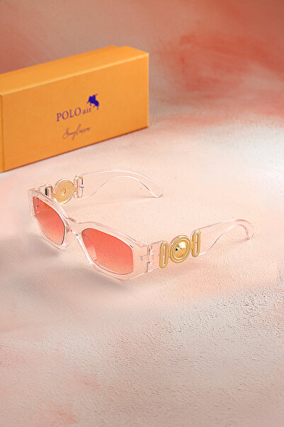Polo Air نظارة شمسية نسائية مقاومة للأشعة فوق البنفسجية 400 بتفاصيل صفراء - و...