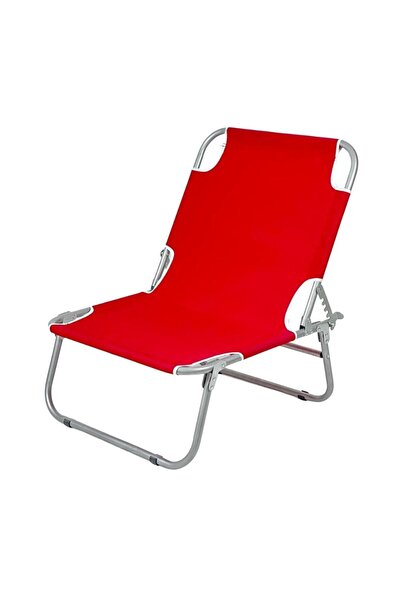 eportatif Katlanır Portatif Sandalye Şezlong - Kamp Sandalyesi Kırmızı 1285