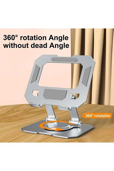 Asfal 14 Inch Compatible Desktop Metal Tablet Holder 360° Rotatable Phone, iPad and Tablet Stand