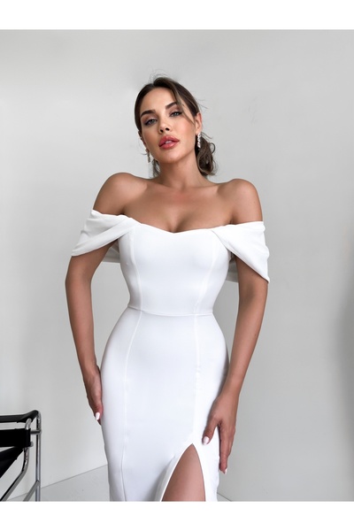 ESRAHELVACI E.H Special φόρεμα με σχισμή εκτός ώμου