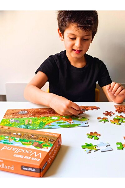 DoerKids Ormanlık Alan Yeraltı Yerüstü Midi Puzzle | 80 Parça 4-9 Yaş