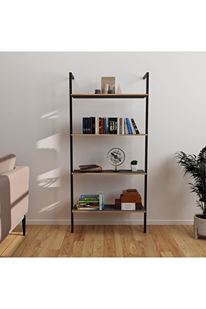 eportatif Kitaplık Ofis Rafı Çalışma Odası Füme 1358