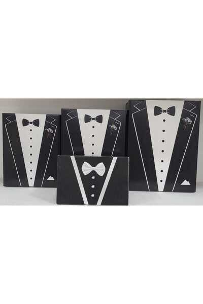 Kırçova Tekstil KIRÇOVA TEKSTİL lotusa 4'lu Damat Bohça, Çeyiz Kutu Seti 4LÜ ...