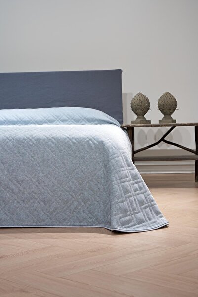 Deco Center Alya Mavi Çift Kişilik Yatak Örtüsü