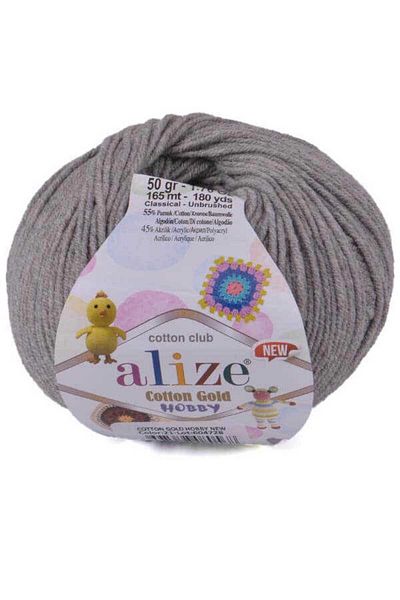 Alize COTTON GOLD HOBBY με 21 και 50 γραμμάρια - ΓΚΡΙ ΜΟΝΟ