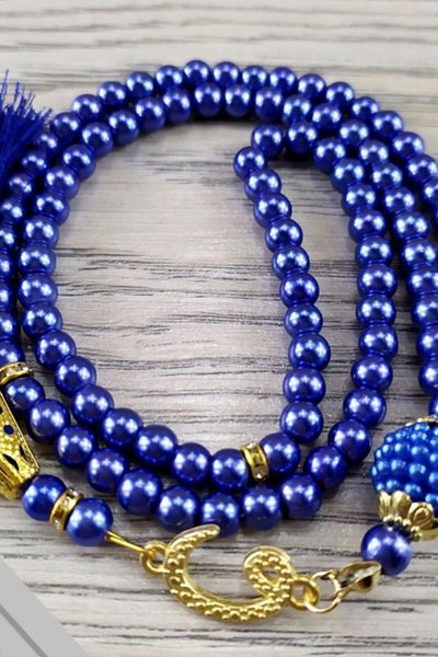 Markapolin Pearl Prayer Beads 10 Pieces Blue Color