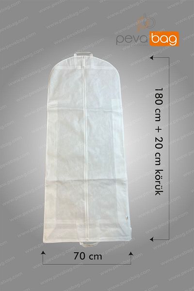 Pevabag Wedding Dress and Evening Dress Cover (Gamboç) 1 Piece / 70*180+20CM 80 GR WHITE