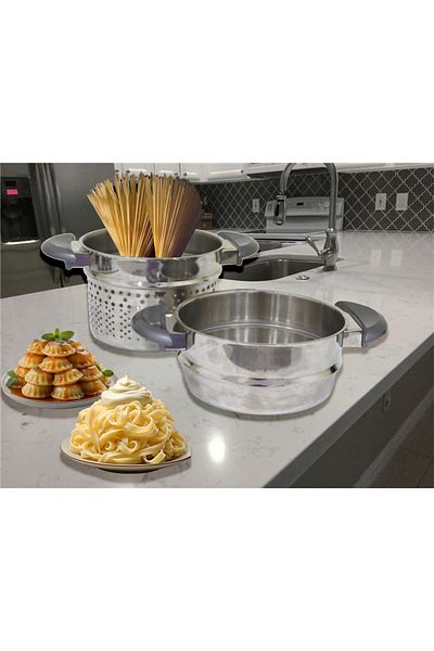 COOKCASE 20 CM Steel - 2-Piece Manti-Pasta Strainer