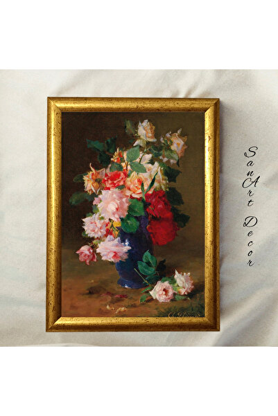 Sanart Uramljena vintage slika, uljana slika, uokvirena slika, umetnički deko...