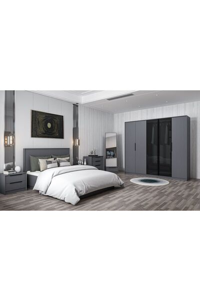 Minar Kale Luxe Yatak Odası Takımı - Antrasit Set 3