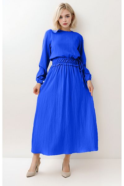 MAXXANA Premium Fabric Summer Hijab Dress - Drawstring Waist