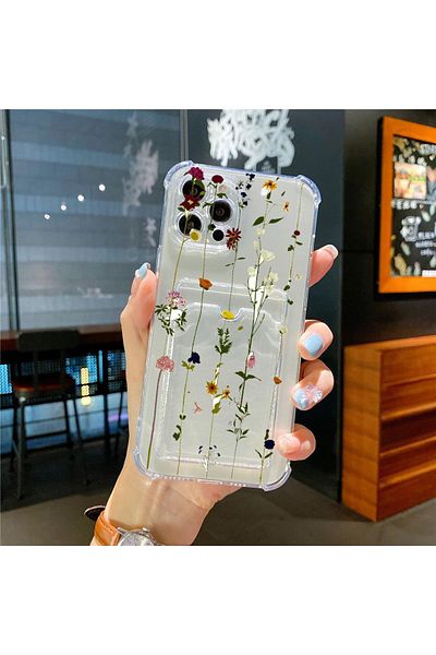 GAGA ELEKTRONİK iPhone 13 Compatible Transparent Card Holder Antishock Camera Protection Case (Compatible Model with Hood)