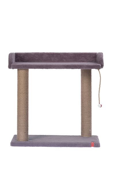 PUGALO Cat Scratching Post with Platform Seat - Anthracite with Large Bed