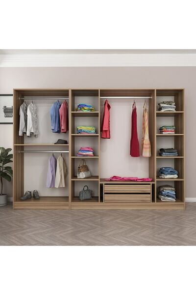 Minar Kale190 6 Bölmeli 2 Çek Giyinme Dolabı Dore