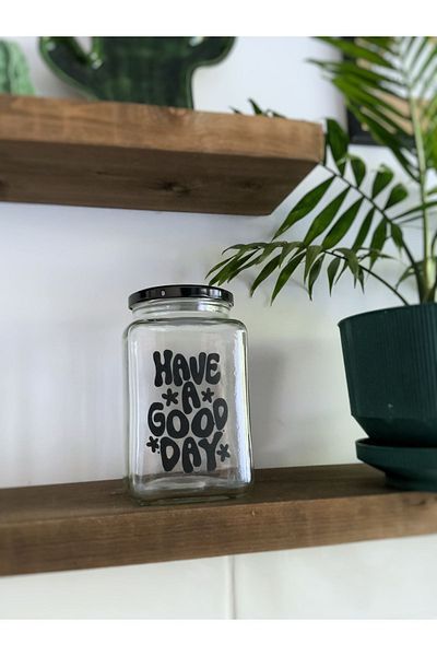 Atölye Merdiven Erzak Brown Colored Glass Decorative Candy Jar
