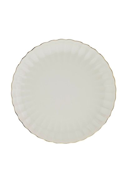 Kütahya Porselen Bone Luz Form 6'lı Pasta Tabağı 21 cm Altın