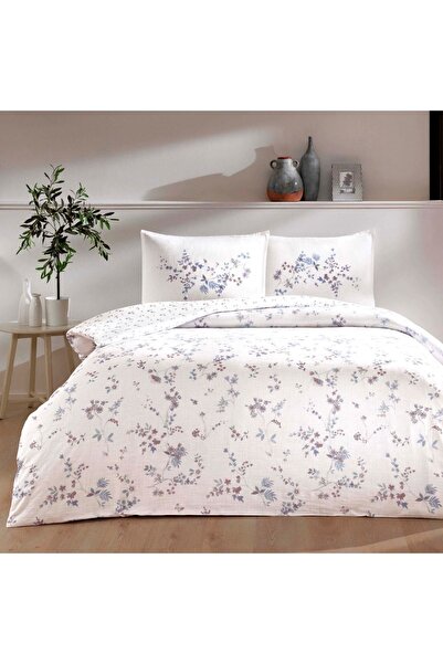 Linens Lineo Amorous Pamuk Tek Kişilik Nevresim Seti Mavi