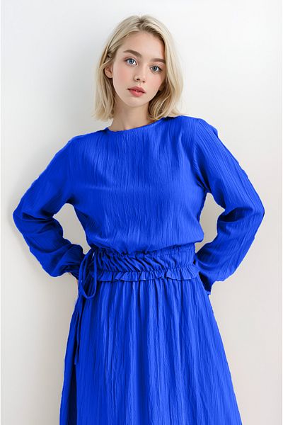 MAXXANA Premium Fabric Summer Hijab Dress - Drawstring Waist