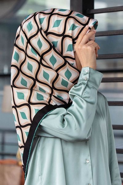 VİOLLA Φουλάρι Petrol Green Twill