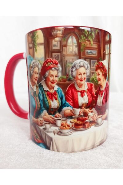 Mugs and love Gıybet vintage baskı büyük boy kupa