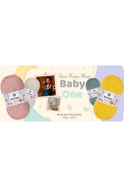 Kartopu Baby One Antipilling Πλεκτό Νήμα 100 gr 3 Τεμάχια Χρώμα K1000 Ανοιχτό Γκρι Μελανζέ