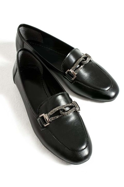 New Optimal حذاء باليه نسائي مريح مزود بإبزيم بعقدة من Liya