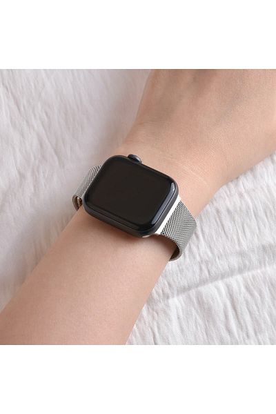 GREGOSS حزام ساعة متوافق مع 38 مم/40 مم/41 مم/iwatch Series 10 42 مم/slim Milanese Stainless Cord