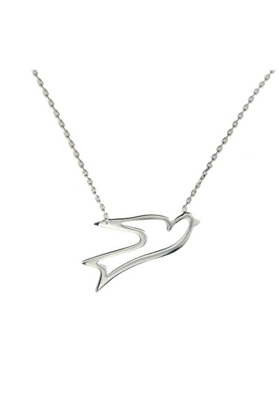 In Love Kuşlu Gümüş Kolye 925 Ayar Gümüş