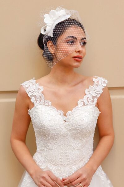 Turkuaz Gelin Kep, Vualet, Şapka, Nikah Ve Dış Çekim Şapka