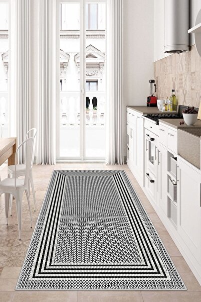 West Home Dijital Baskı Yıkanabilir Kaymaz Taban Salon Halısı Mutfak Halısı Yolluk