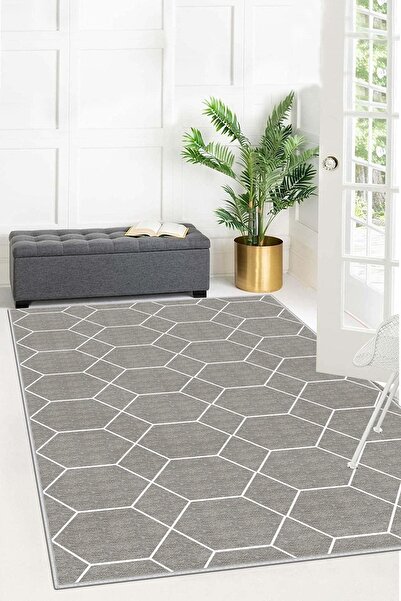 West Home Dijital Baskı Yıkanabilir Kaymaz Taban Salon Halısı Mutfak Halısı V...